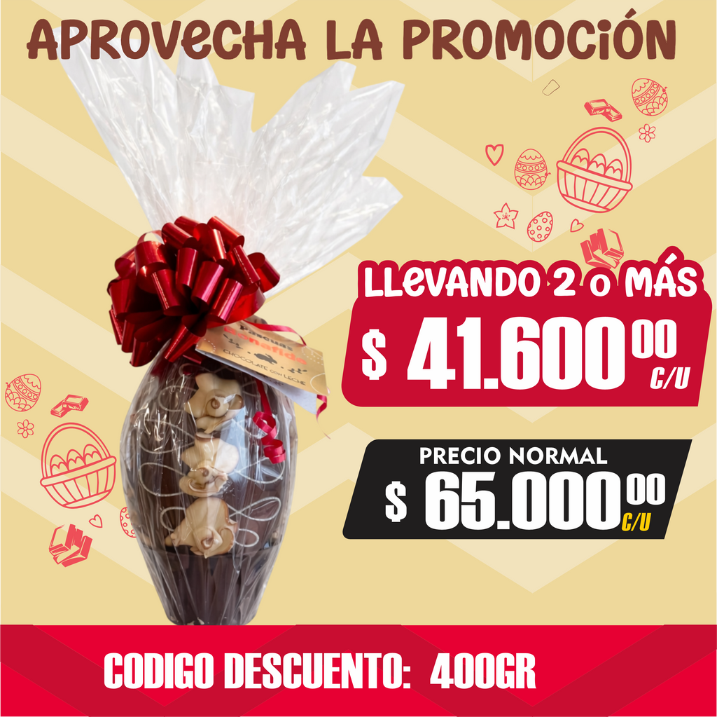 HUEVO DECORADO LECHE x 400 GR