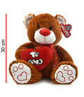 OSO PATAS MARCADAS Y CORAZON AL COSTADO CON SONIDO 30CM
